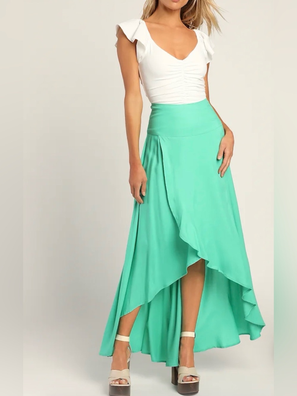 O’Neill bright green colored Ambrosio maxi skirt